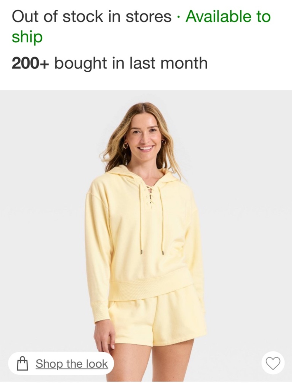 Universal Threads yellow Lace-Up Hooded Sweatshirt